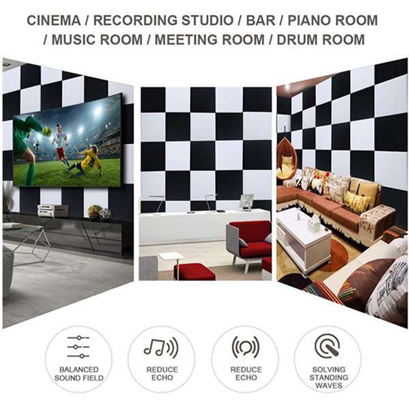 Set 6 Tấm Dán Tường Cách Âm Cao Cấp Cho Phòng Thu Âm / Studio