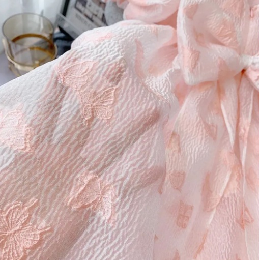 Cô gái ăn mặc mùa hè ngắn tay áo bong bóng tay áo Pháp công chúa bướm lễ hội đầm