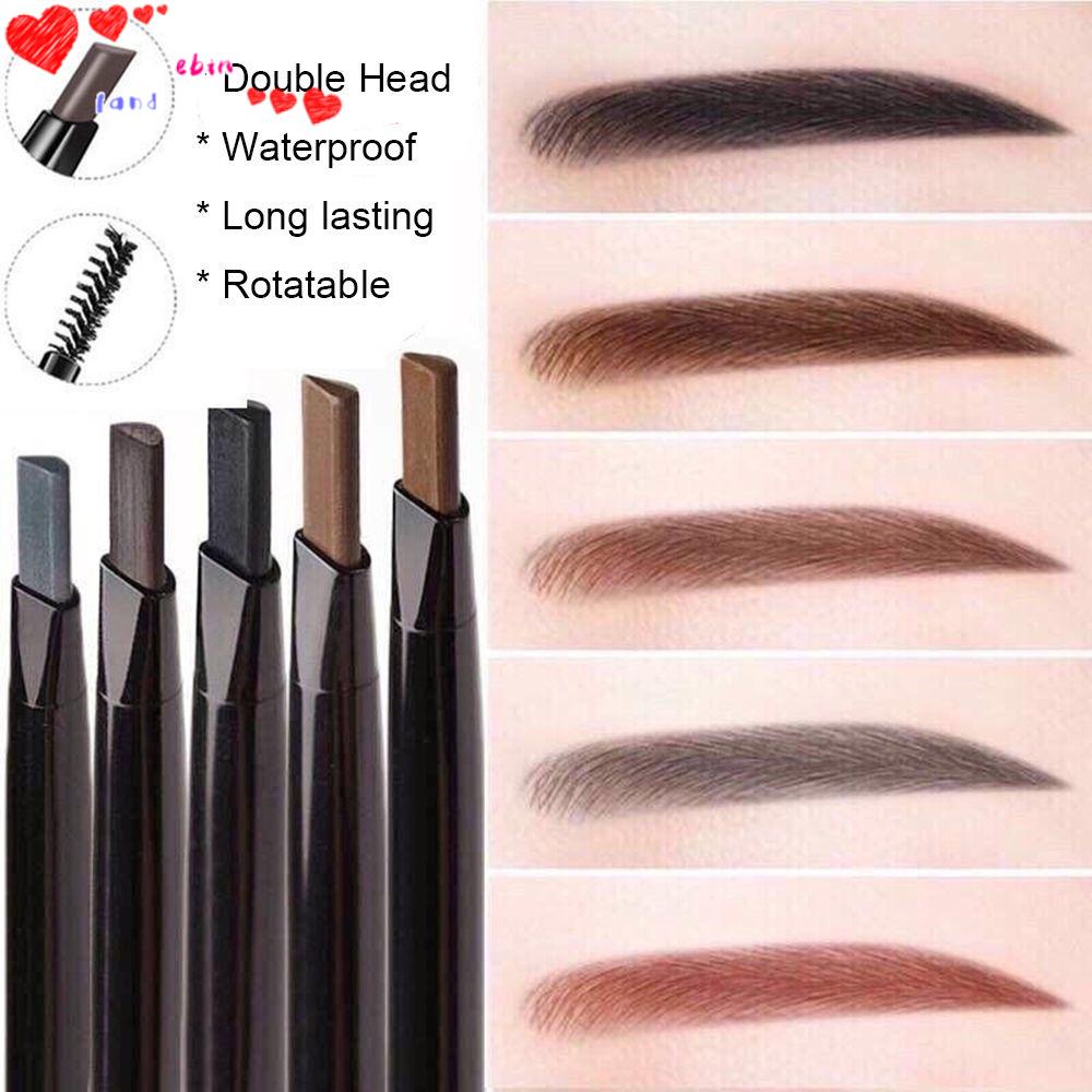 [Hàng mới về] Chì kẻ lông mày chống thấm nước lâu trôi ngòi hình tam giác cọ hai đầu có thể xoay được 5 màu sắc tùy chọn