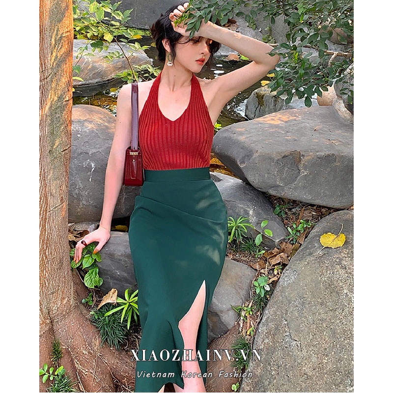 Chân Váy Chữ A Lưng Cao Màu Sắc Vintage Quyến Rũ Cho Nữ | BigBuy360 - bigbuy360.vn