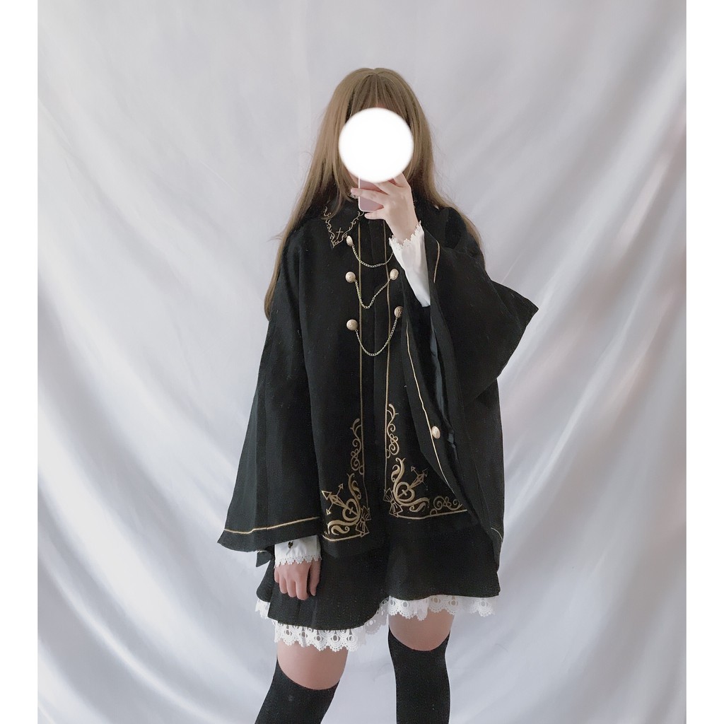 Áo choàng thêu Dark Lolita Gothic
