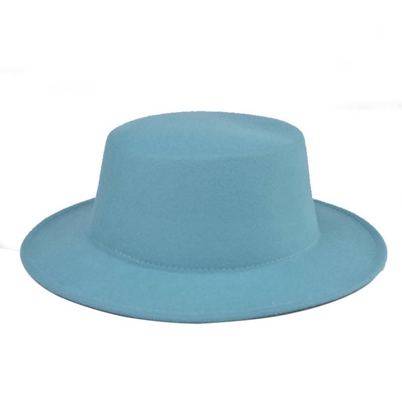 Mũ phớt rộng vành thiết kế thanh lịch cho cả nam và nữ giới nón fedora vành phẳng vải nỉ