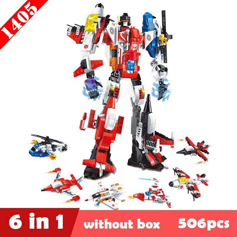 Enlighten 14 Style Transformation 6 In 1 City Police Dinosaur Mecha Deformation City Guard Robot Building Block Lego Compatible Set Kids Educational Building Toys