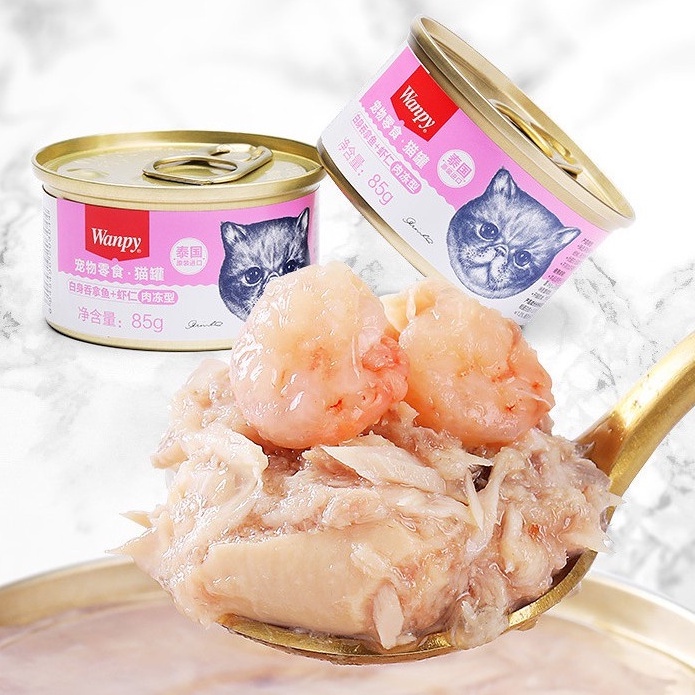 Pate Cho Mèo Wanpy Lon 85g Siêu Nhiều Cá