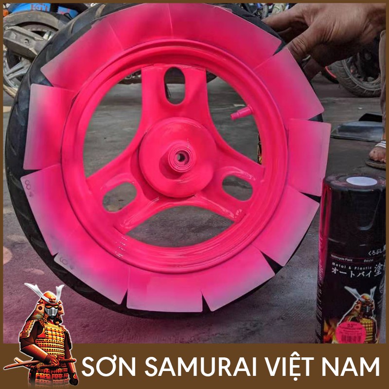 Màu Hồng Huỳnh Quang Sơn Samurai - Combo Màu Hồng 53 Sơn Xịt Samurai