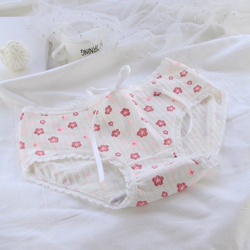 ♥️ Quần Lót Nữ ♥️Quần lót cotton nơ hoa anh đào Q0031.Quần chíp kute