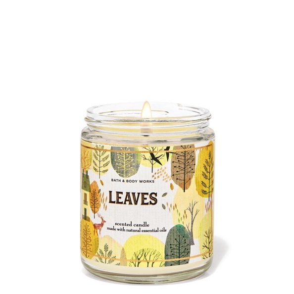 [Auth] Nến thơm phòng size nhỏ 1 bấc Bath and body Works-Leaves