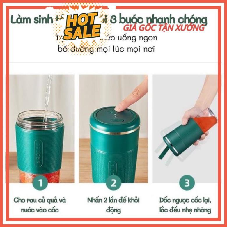 Máy xay sinh tố mini cầm tay đa năng sạc pin usb dung tích 300ml Pin 2600mah mang đi học, đi làm, đi du lịch