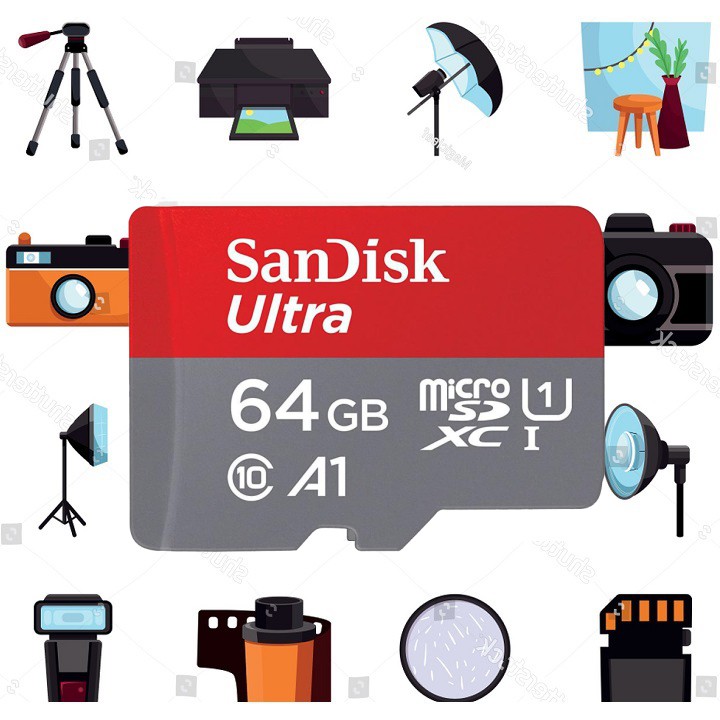 Thẻ nhớ SanDisk 64GB – SanDisk Ultra MicroSD – CHÍNH HÃNG – Bảo hành 5 năm – Kèm Adapter