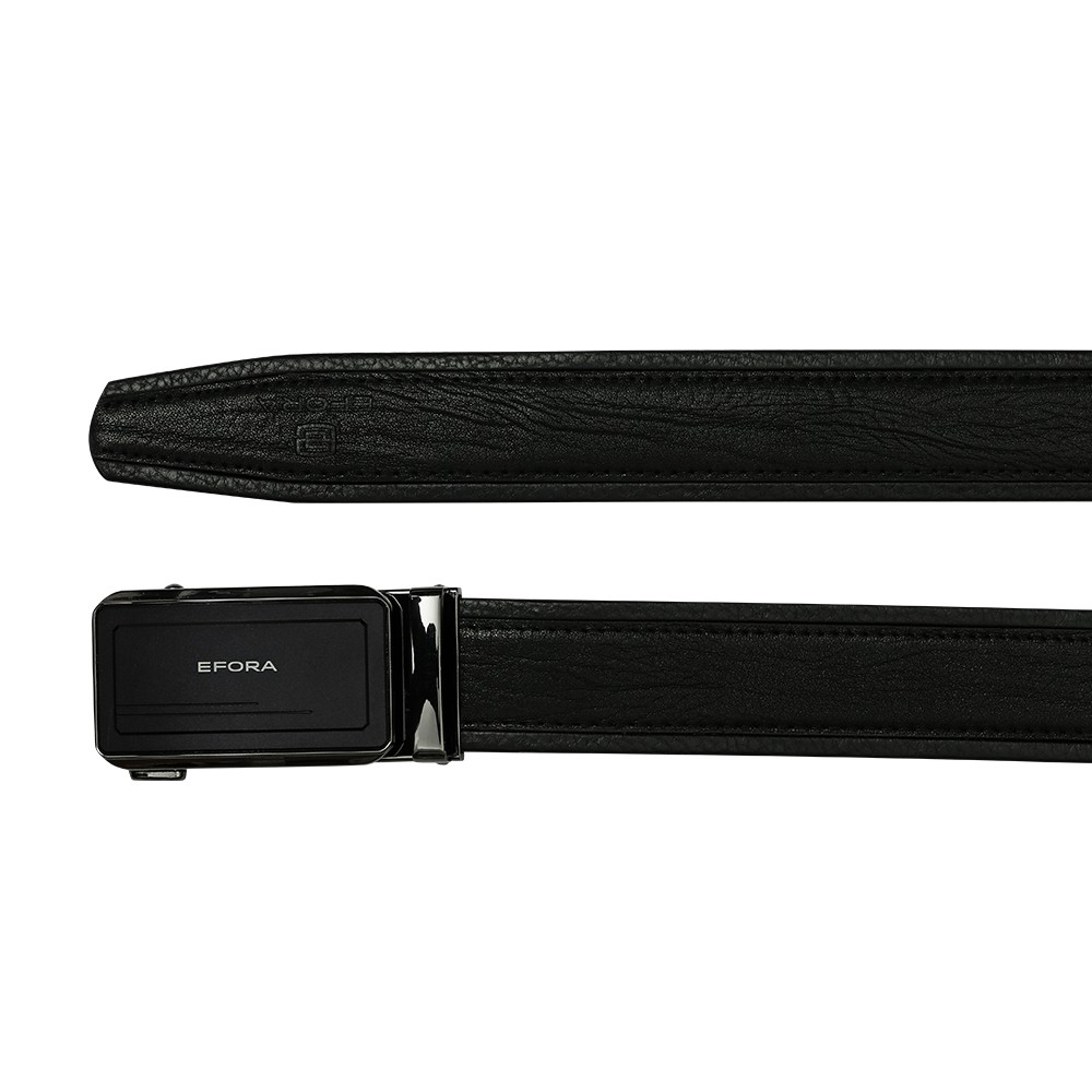 Thắt lưng nam da thật, mặt đặc, khóa cài tự động, màu đen Efora Leather Belt 3582-5-BL