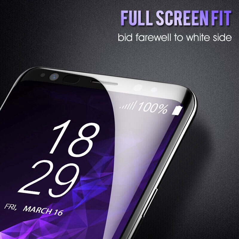 Kính cường lực cong viền cho Samsung Galaxy S9 S8 Plus Note 8 Note 9 10D