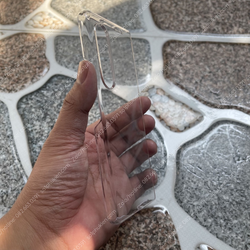 Ốp lưng Samsung Galaxy Z Fold 3 ( Fold3 ) 5G pc cứng trong suốt, có viền gồ bảo vệ cam bền đẹp