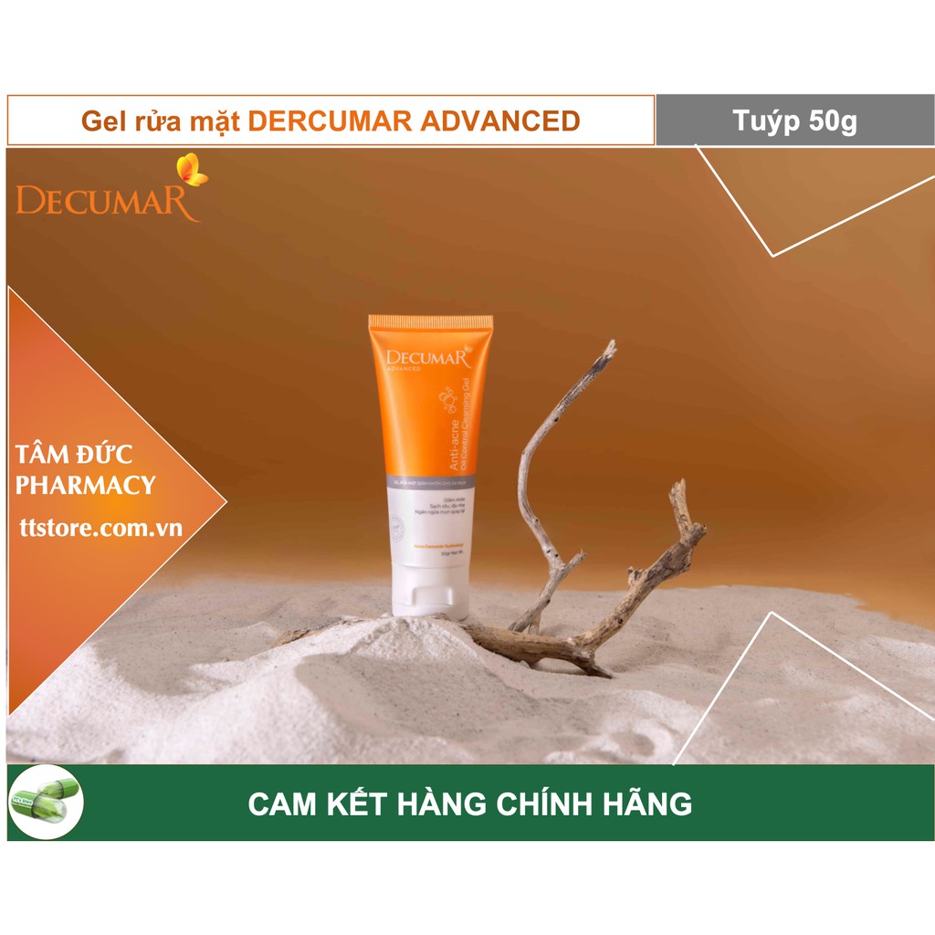 DECUMAR CLEANSING GEL [Tuýp 50g / 100g] - Gel rửa mặt Decumar Advanced Cleanser sạch nhờn, ngừa mụn