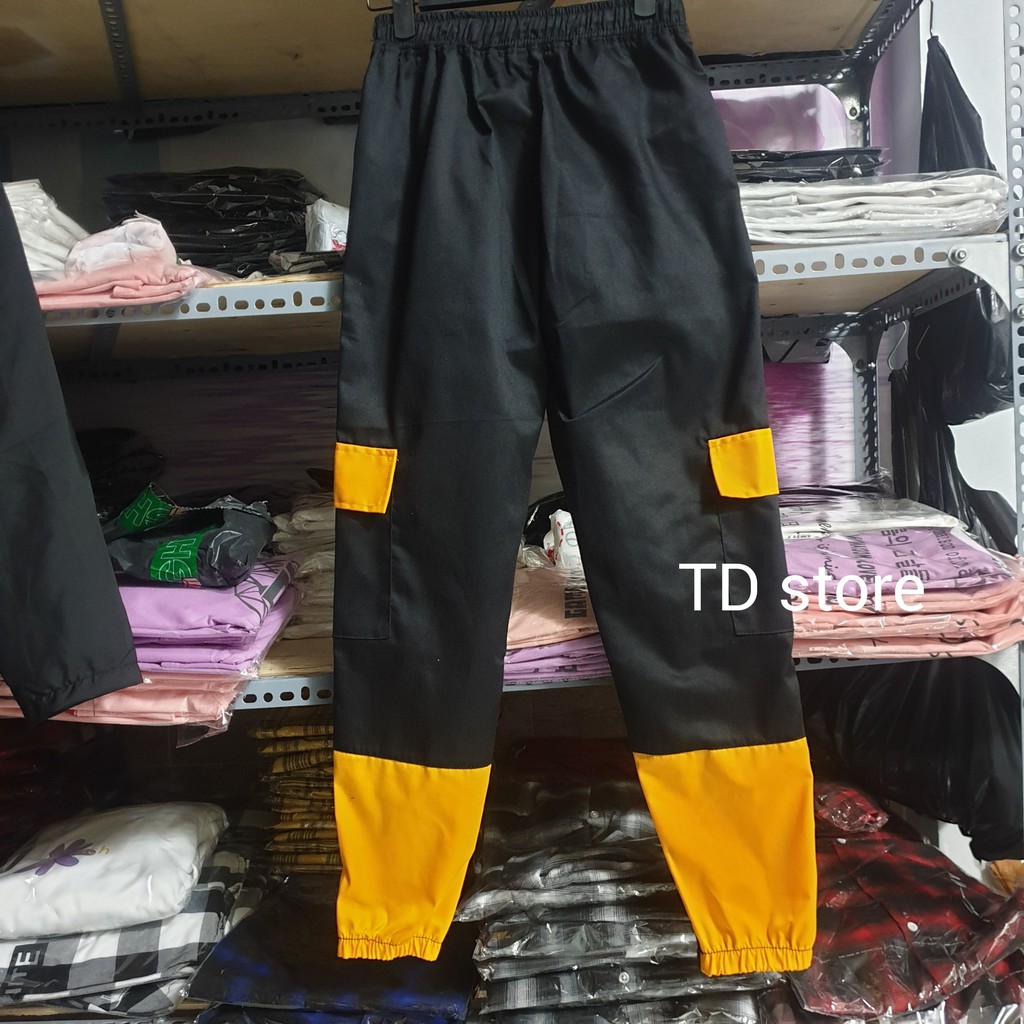 [ FREESHIP ] Quần jogger kaki túi hộp phối màu đen vàng JKTH14