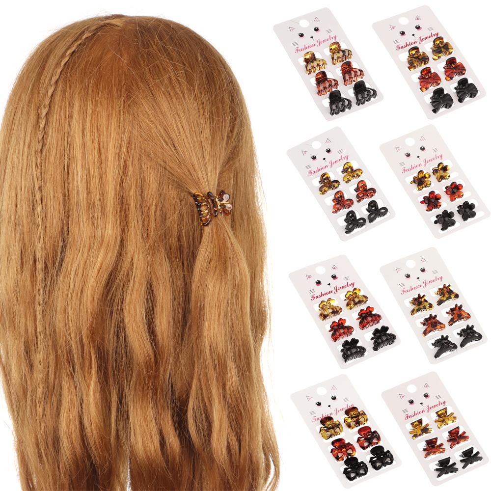 HS Set 6 Kẹp Tóc Nhựa Họa Tiết Da Báo Cho Nữ