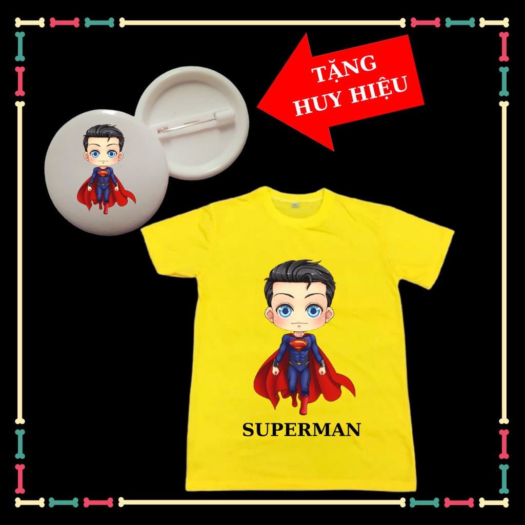 Áo thun trẻ em Siêu Nhân Superman siêu ngầu cho trẻ em-Tặng Huy Hiệu Superman