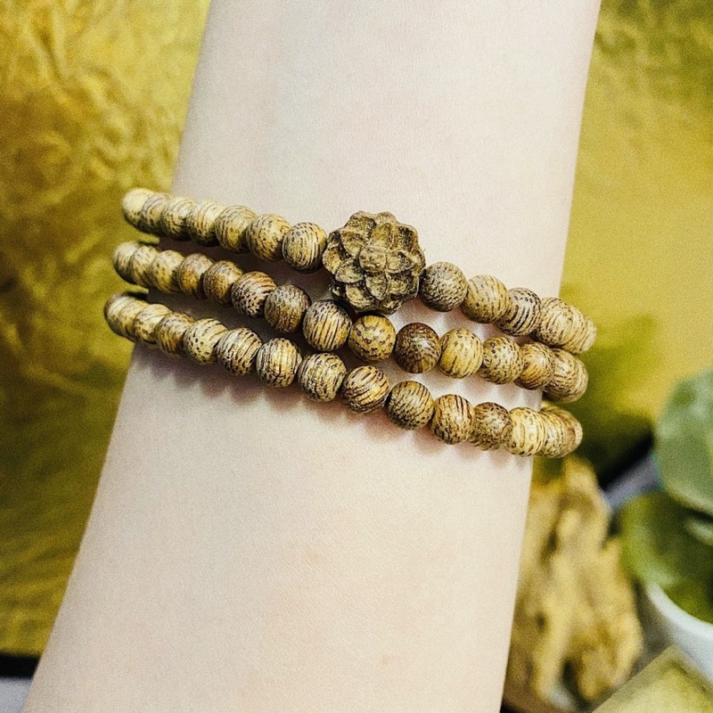 FULL BOX Vòng Tay Trầm Hương Mix Sen 108 Hạt Chuỗi Trầm Hương Cao Cấp Dây Chuyền Phật Tử