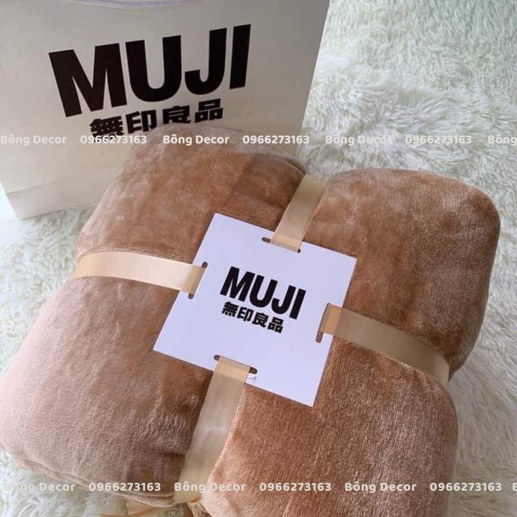 Chăn lông tuyết Muji siêu mềm mịn, chăn lông tuyết cao cấp