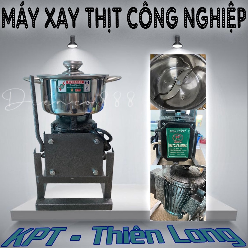 Máy xay thịt cá công nghiệp KPT 750W - 1HP - Xay hành tổi riềng gừng sả