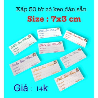 Phiếu giao hàng có keo dán sẵn -xấp 50 tờ