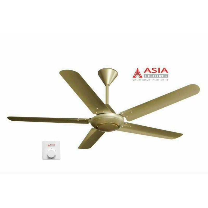 Quạt trần 5 cánh cao cấp QT06- ASIA Trắng/ Bạc/ Đen/ Vàng/Gỗ