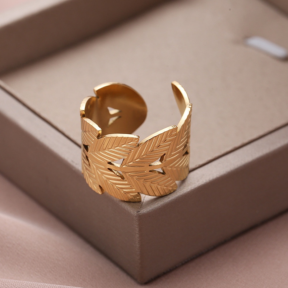 Nhẫn Đeo Tay Kim Loại Mạ Vàng Phong Cách Vintage Thời Trang