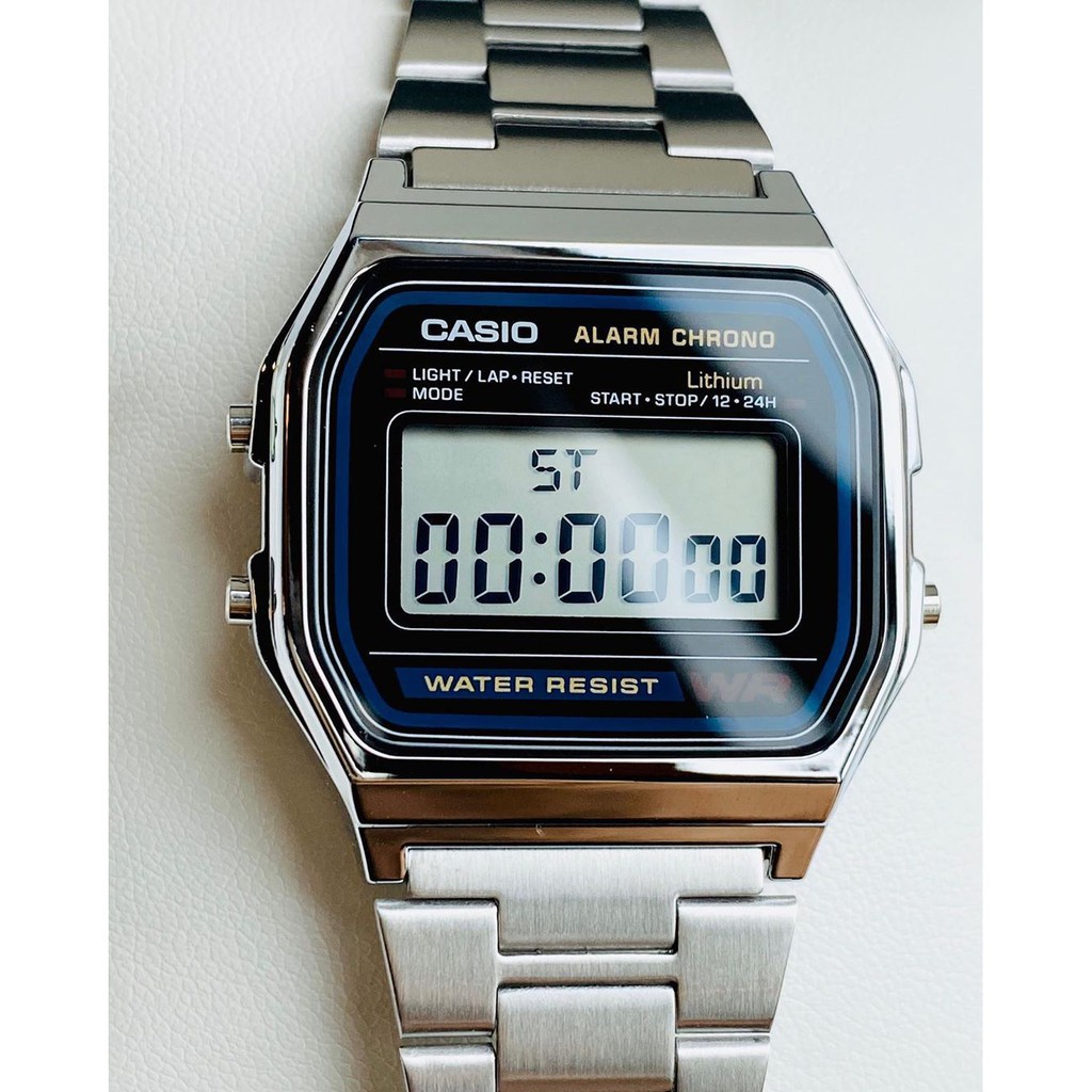 [HOT 2021]Đồng hồ nam casio A159-A158 Full box điện tử chống nước siêu cá tính và trẻ trung năng-Full box thiếc chínhãng