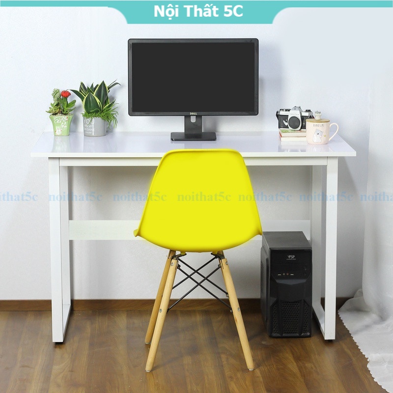 Bàn học chữ U chân sắt mặt gỗ dày 15mm, bàn làm việc kích thước 1m2 & 1m rộng rãi
