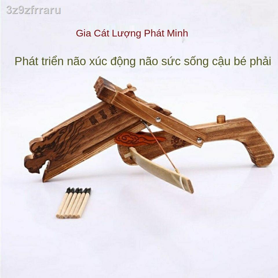 ♤♧❐Mô hình vũ khí cổ đại cung tên gậy chiến tranh sói Gia Cát liên tục nỏ trẻ em cậu bé đồ chơi cung tên ngoài trời gỗ t