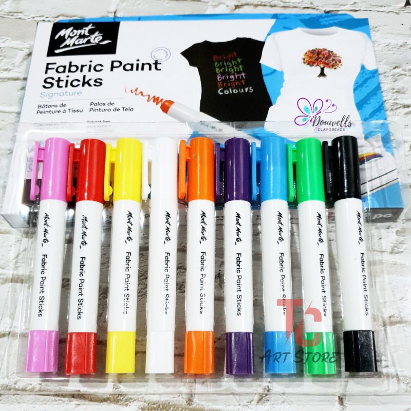 Bộ 9 Bút vẽ vải Mont Marte - Mpn0116 -  FABRIC PAINT STICKS MONT MARTE