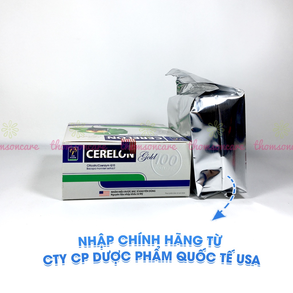 Cerelon Gold - Hoạt huyết dưỡng não, hỗ trợ giảm rối loạn tiền đình - Hộp 100 viên từ Ginko biloba và Citicolin