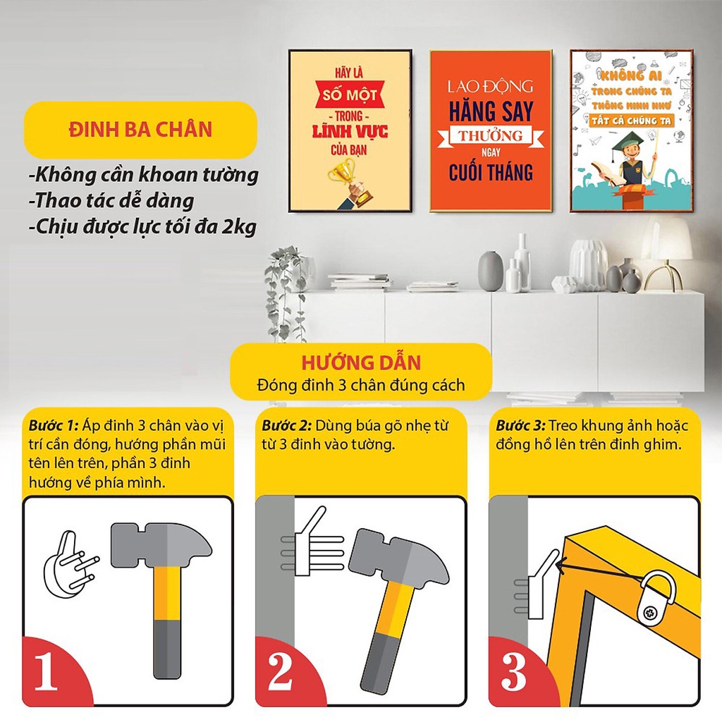 Tranh ghép bộ 3, tranh hiện đại treo tường, trang trí quán ăn, quán cà phê