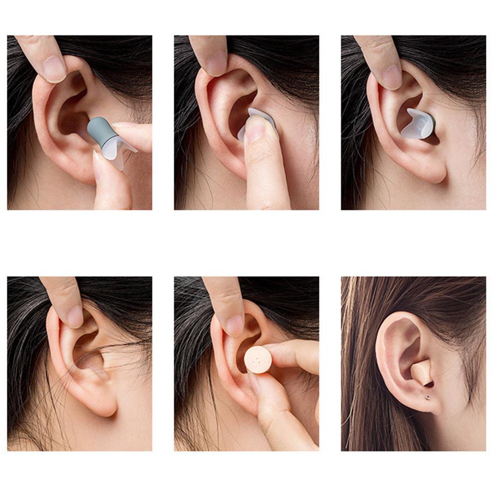 [Hàng mới về] Nút bịt tai silicone mềm cách âm chống ồn chỉnh được có hộp đựng và mút tai chuyên dụng