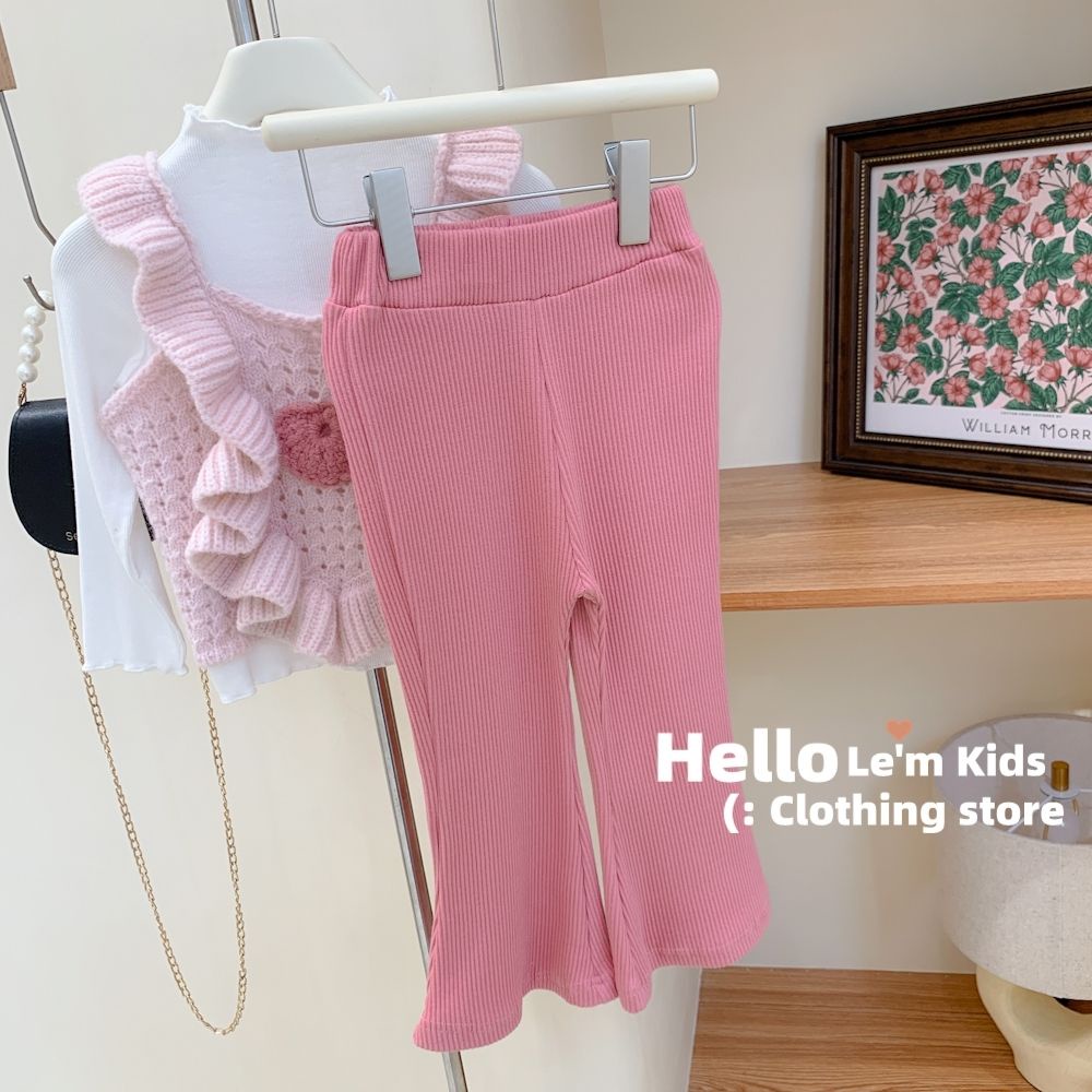 Hàng Mới Về [Hàng Mới Về] Quần Dài Ống Loe Ôm Dáng Phong Cách Phương Tây Dễ Phối Đồ Phong Cách Hàn Quốc Cho Nữ