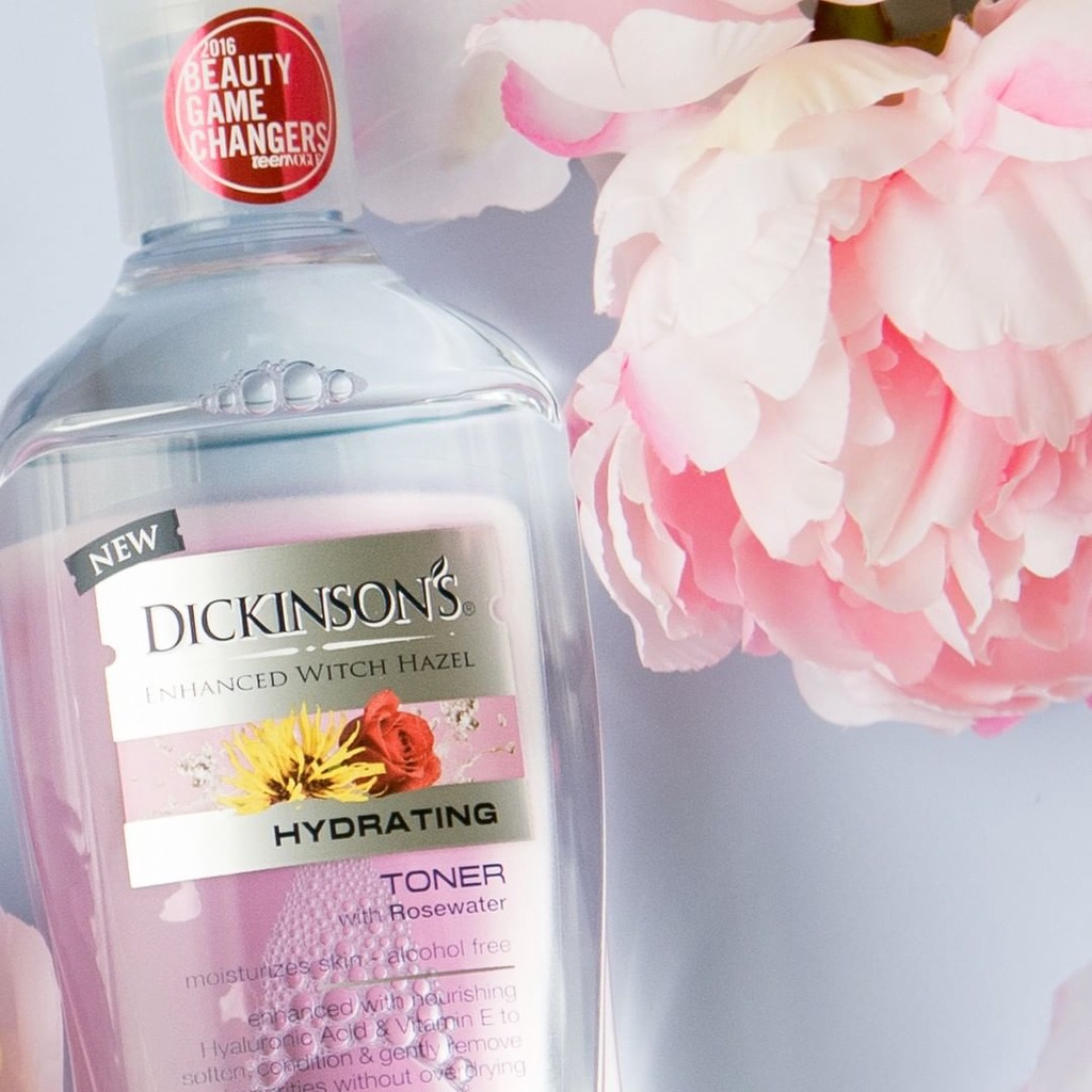 Toner Chiết Xuất Hoa Hồng Dickinson’s Enhanced Witch Hazel Hydrating Toner, Không Chứa Cồn, Dưỡng Ẩm Da
