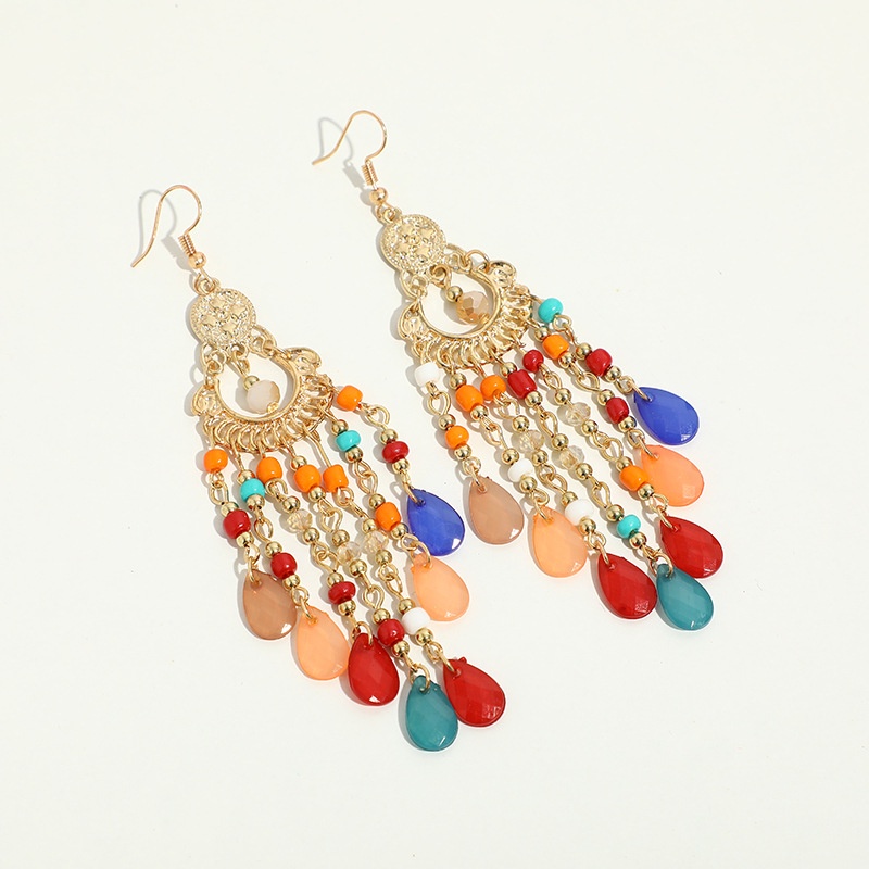 Khuyên Tai Tròn Tua Rua Nhiều Lớp Phong Cách Bohemian Mới Cho Nữ