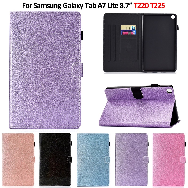 Ốp Lưng Bảo Vệ Cho Samsung Galaxy Tab A7 Lite 8|- F-|Bao Da Máy Tính Bảng Nắp Lật 7 Màu Ánh Nhũ Lấp Lánh Kiêm Giá Đỡ Cho Galaxy Tab A7 Lite Case 2021 SM-T220 T225