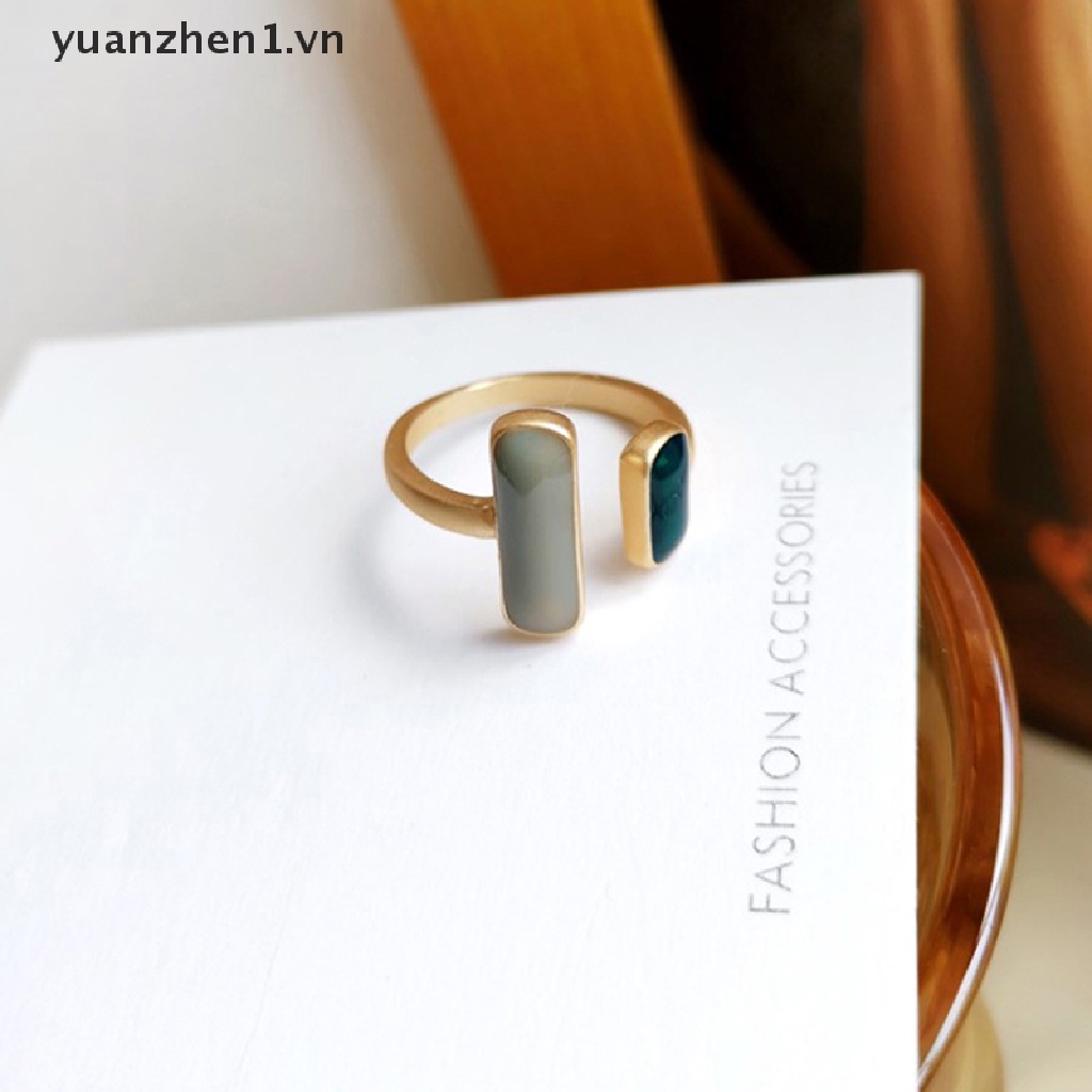 Nhẫn Hở Đính Đá Opal Phong Cách Vintage Thời Trang Cho Nữ