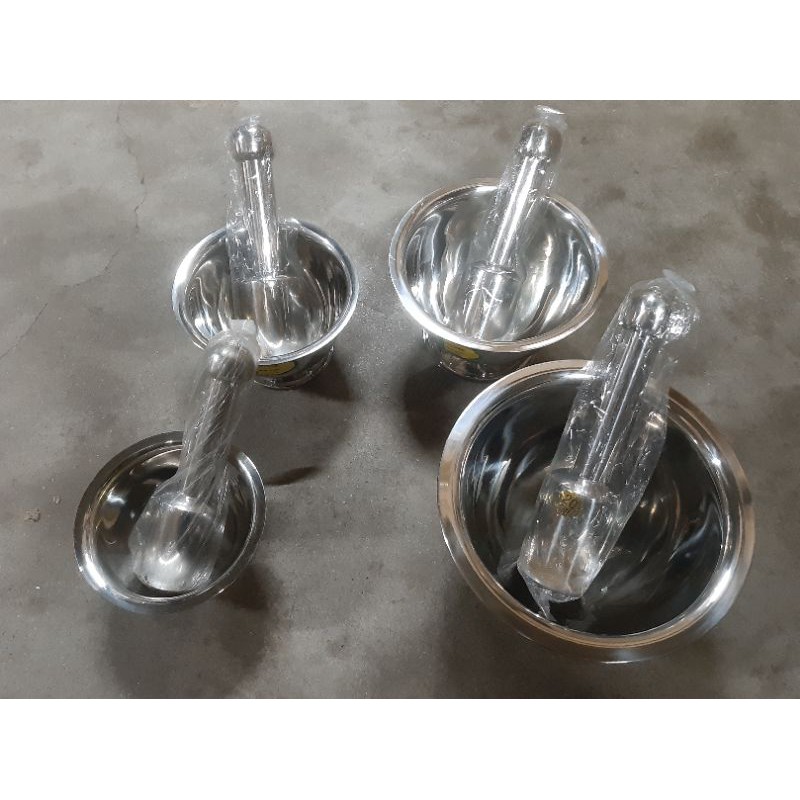 (Video sp) Bộ Chày cối inox 304 Vietcook (CHÍNH HÃNG HÀNG VN) ĐỦ size 12,14,16,18 cm đk miệng,chày cối giã tỏi ,gừng ...