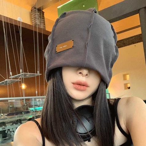 Nón Trùm Đầu Nhỏ Che Mặt Màu Đen Phong Cách Nhật Bản Thời Trang Thu Đông Cho Nữ