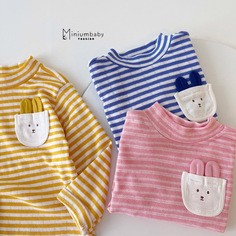 _Áo cotton dài tay thu đông in thỏ cho bé 8 đến 20kg