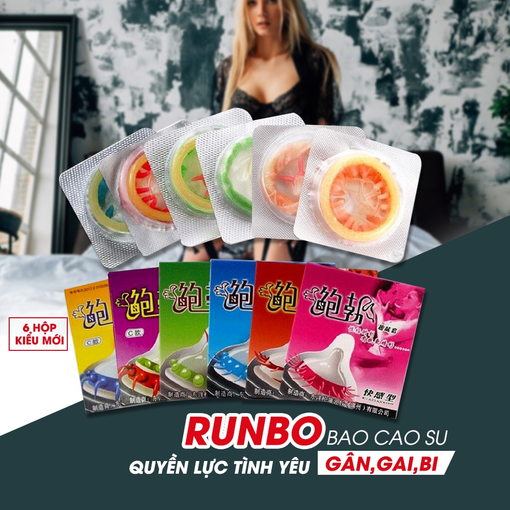 Bao Cao Su Runbo 6 Sắc Thái. BCS Bán Chạy Tăng Khoái Cảm Kéo Dài Thời Gian