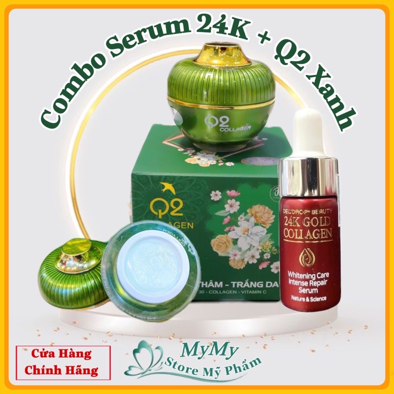 Bộ Q2 xanh và Serum 24k