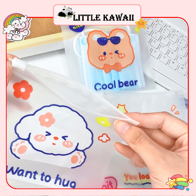 Túi zip khóa kéo đựng bánh kẹo, phụ kiện nhỏ hoạt hình dễ thương