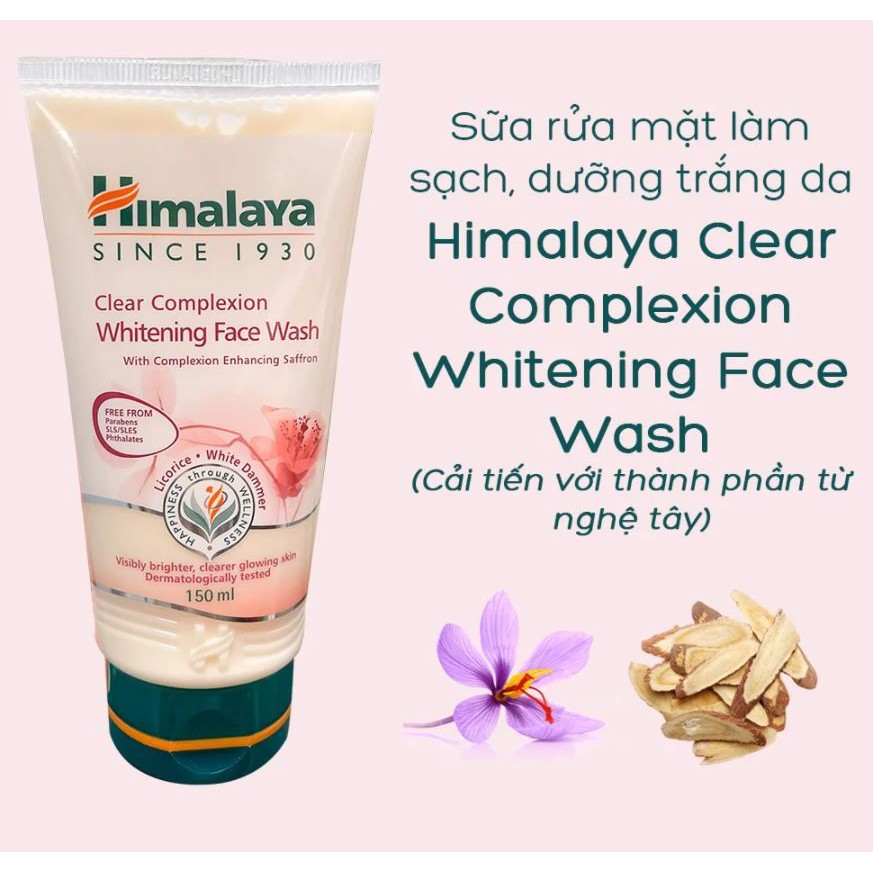 Sữa Rửa Mặt Dưỡng Trắng Da Chiết Xuất Nghệ Tây Himalaya Clear Complete Whitening Face Wash