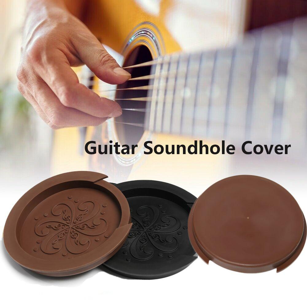GOGOUP Khối Chặn Lỗ Âm Thanh Bằng Silicon Màu Đen Nhỏ Gọn Cho Đàn Guitar