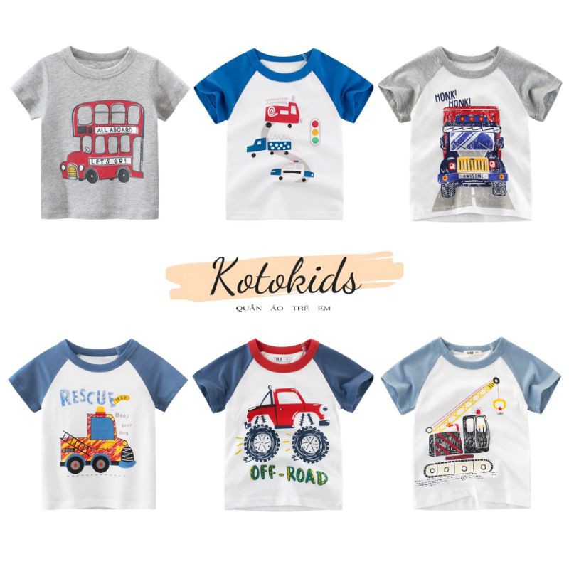 Áo cotton cộc tay bé trai Kotokids áo cho bé hàng xuất Âu Mỹ