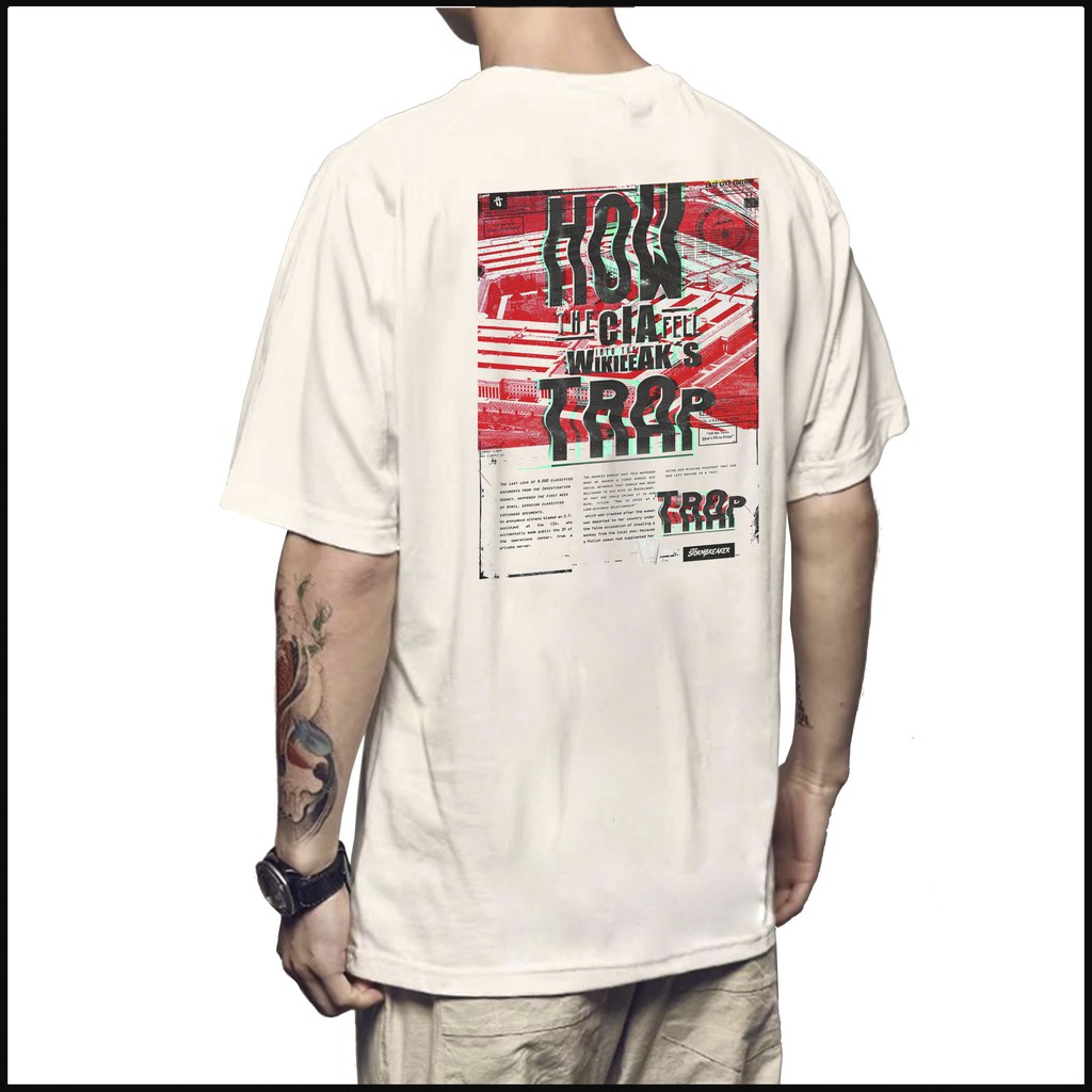 Áo Thun Unisex Vải Cotton Ngắn Tay Hình TRAP