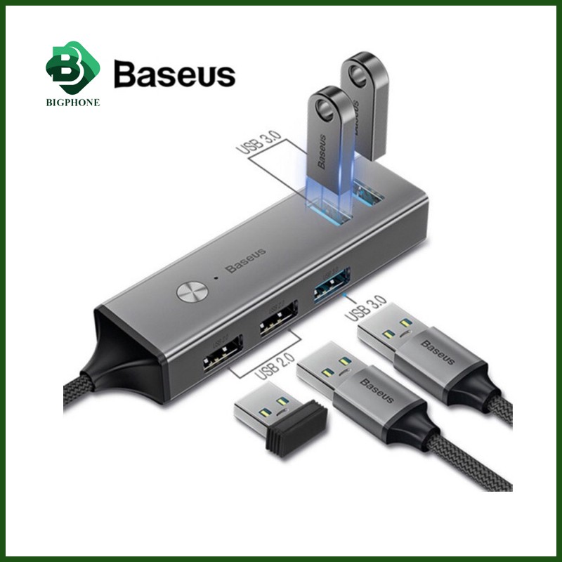 HUB chuyển đổi Type C sang USB 3.0 Baseus Cube HUB (Type C 3.0 to 3 USB3.0 + 2 USB2.0 OTG HUB)