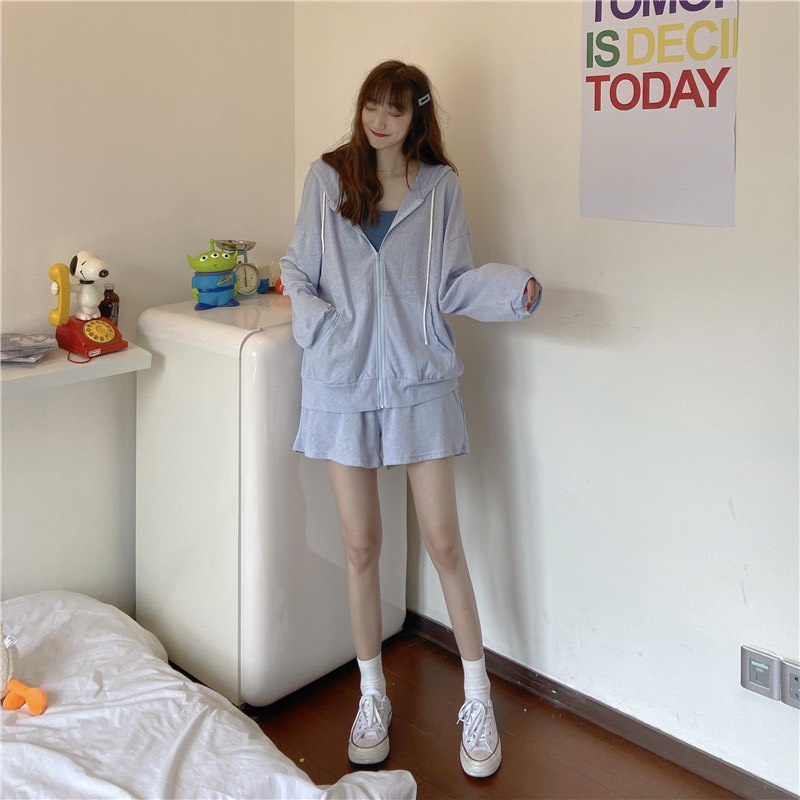 Set đồ nữ thu đông gồm áo khoác nữ và quần ngố 3 màu MS009